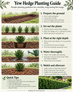 How far apart should Yew trees be planted for a hedge. Planting a Yew